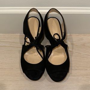 Black suede jimmy choo sandal wedges